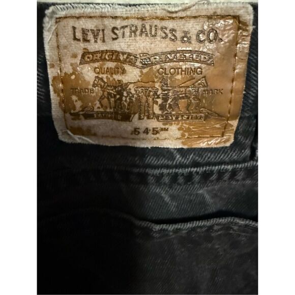 Vintage Levis 545 Jeans 32 X 30 90s Dark Wash Straight Loose Black Brown Tab Y2K - Picture 8 of 8